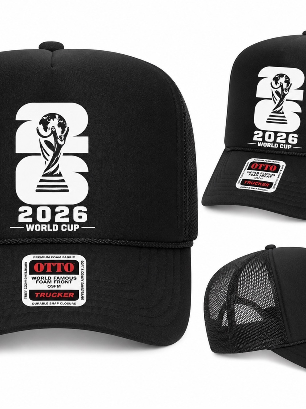 OTTO Black 2026 World Cup Foam Front Trucker Hat